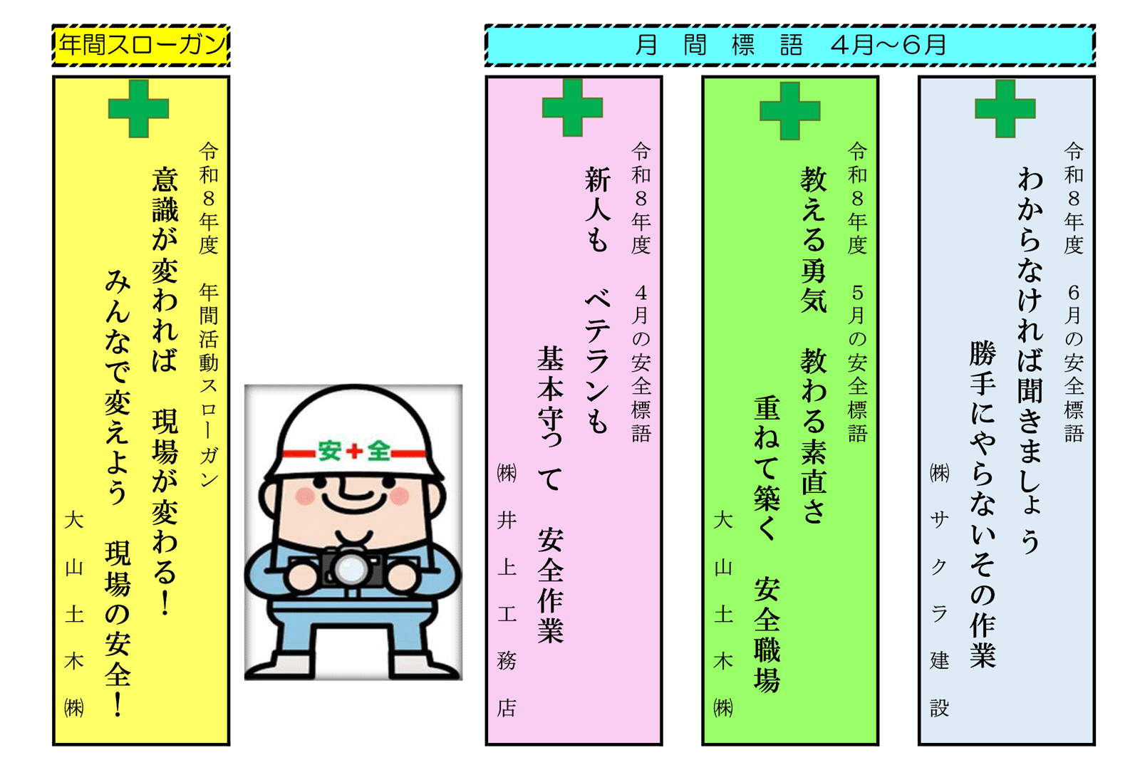   令和８年度 『年間活動スローガン』及び『月間安全標語』を決定しました‼